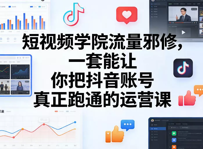 短视频学院流量邪修,一套能让你把抖音账号真正跑通的运营课 短视频学院流量邪修,一套能让你把抖音账号真正跑通的运营课
