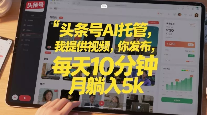 头条号AI托管,我提供视频,你发布,每天10分钟,月躺入5k+【揭秘】 头条号AI托管,我提供视频,你发布,每天10分钟,月躺入5k+【揭秘】
