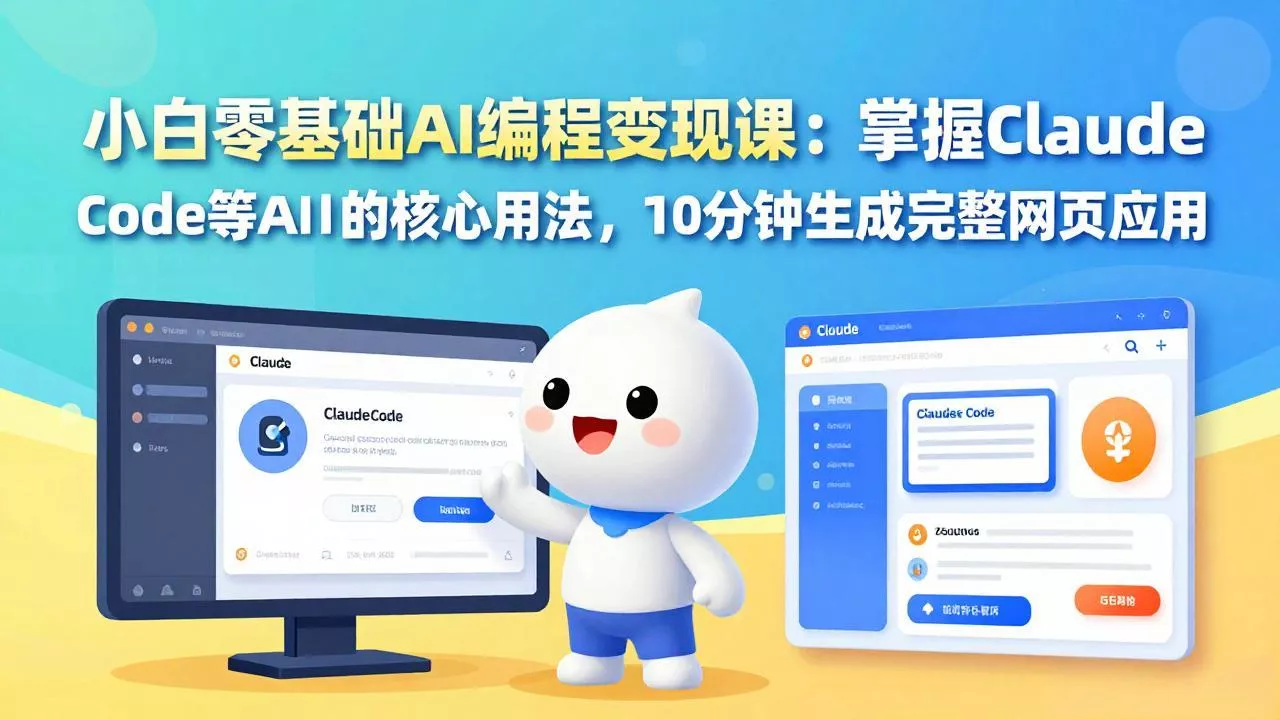小白零基础AI编程变现课:掌握Claude Code等AI工具的核心用法,10分钟生成完整网页应用 小白零基础AI编程变现课:掌握Claude Code等AI工具的核心用法,10分钟生成完整网页应用