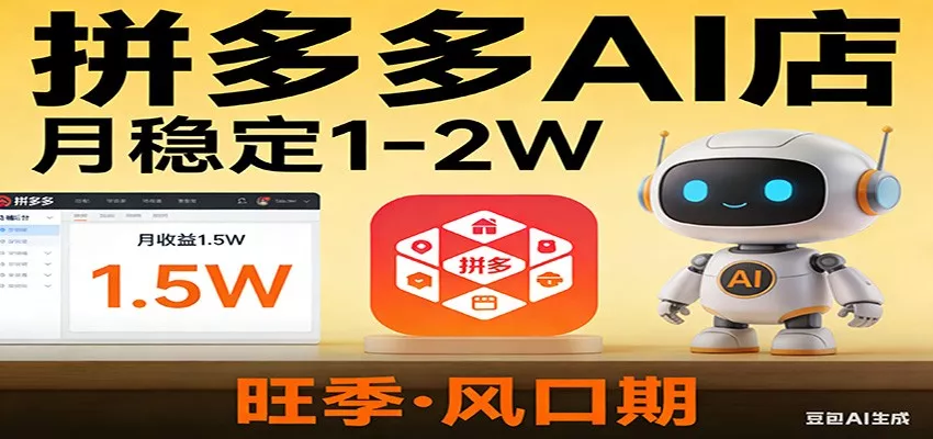 开一家拼多多AI店，月稳定1-2W，目前旺季，风口期！ - 项目资源网