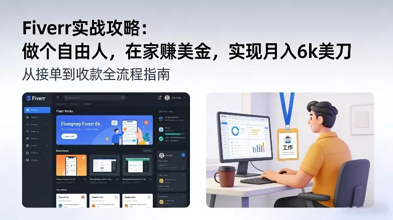 Fiverr实战攻略,做个自由人,在家賺美金,实现月入6k美刀 Fiverr实战攻略,做个自由人,在家賺美金,实现月入6k美刀