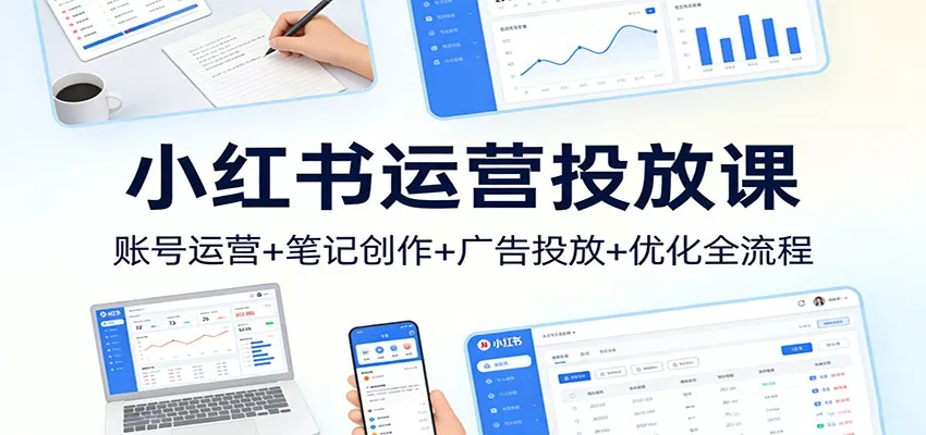小红书运营投放课：账号运营+笔记创作+广告投放+优化全流程 - 项目资源网