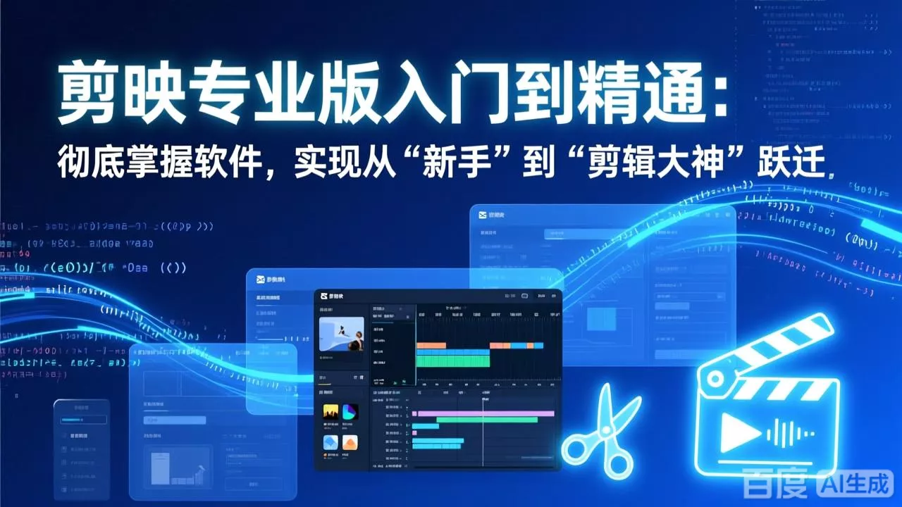 剪映专业版入门到精通:彻底掌握软件,实现从“新手”到“剪辑大神”跃迁 剪映专业版入门到精通:彻底掌握软件,实现从“新手”到“剪辑大神”跃迁