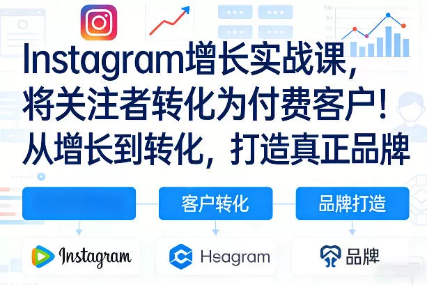 Instagram增长实战课,将关注者转化为付费客户!从增长到转化,打造真正品牌(双语字幕) Instagram增长实战课,将关注者转化为付费客户!从增长到转化,打造真正品牌(双语字幕)