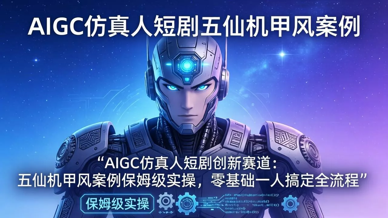 AIGC仿真人短剧创新赛道：五仙机甲风案例保姆级实操，零基础一人搞定全流程 - 项目资源网