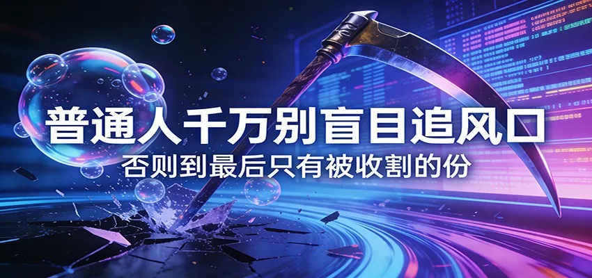付费文章《通人千万别盲目追风口》否则到最后只有被收割的份 - 项目资源网