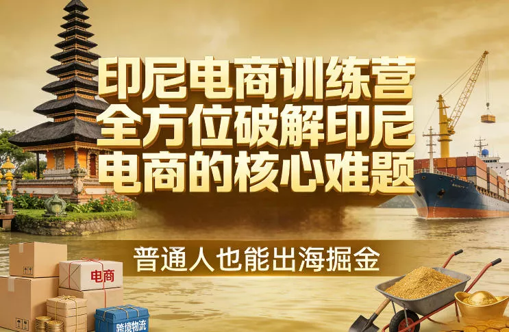 印尼电商训练营,全方位破解印尼电商的核心难题,普通人也能出海掘金 印尼电商训练营,全方位破解印尼电商的核心难题,普通人也能出海掘金
