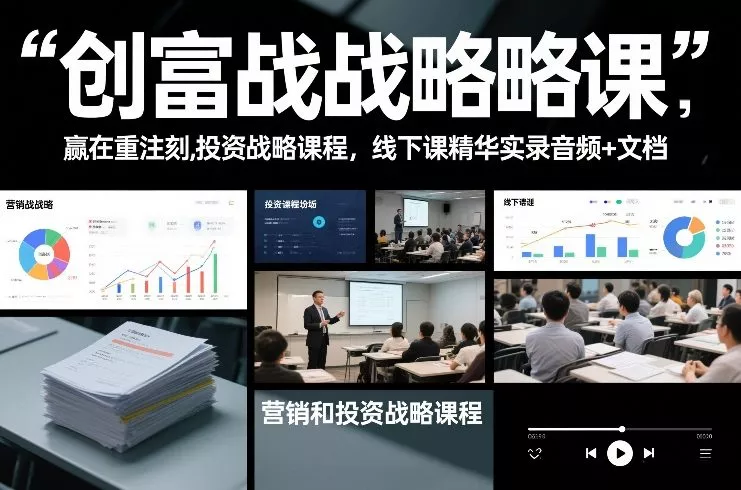 创富战略课,赢在重注时刻,营销和投资战略课程,线下课精华实录音频+文档 创富战略课,赢在重注时刻,营销和投资战略课程,线下课精华实录音频+文档