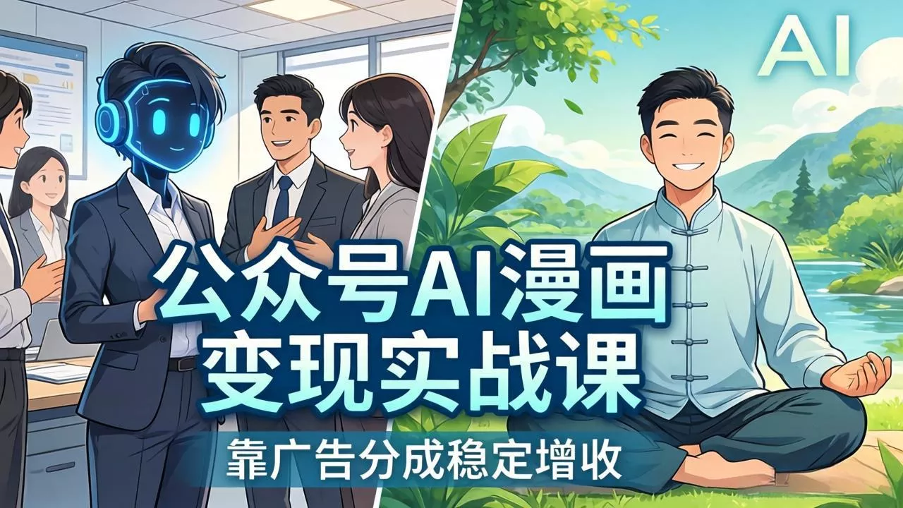 公众号AI漫画变现实战课:星座/职场/养生多赛道+智能体发文,靠广告分成稳定增收 公众号AI漫画变现实战课:星座/职场/养生多赛道+智能体发文,靠广告分成稳定增收