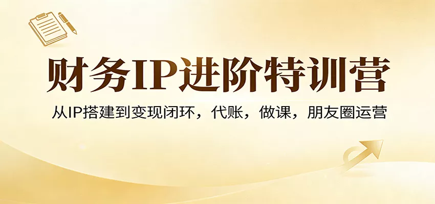 财务IP进阶特训营：从IP搭建到变现闭环，代账，做课，朋友圈运营 - 项目资源网