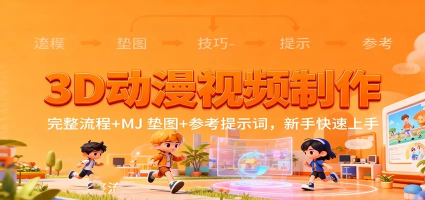 3D动漫视频制作，完整流程+MJ 垫图+参考提示词，新手快速上手 - 项目资源网