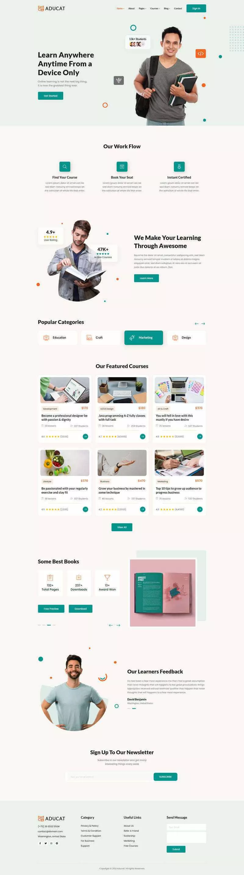 Bootstrap5响应式在线课程教育网页模板 - 项目资源网