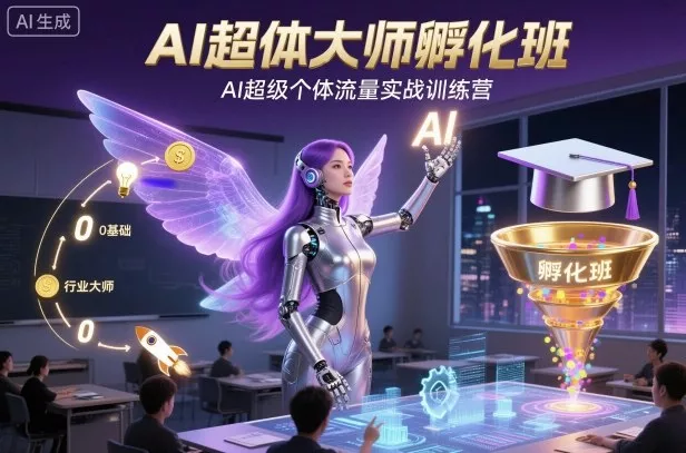 AI超体大师孵化班,AI超级个体流量实战训练营