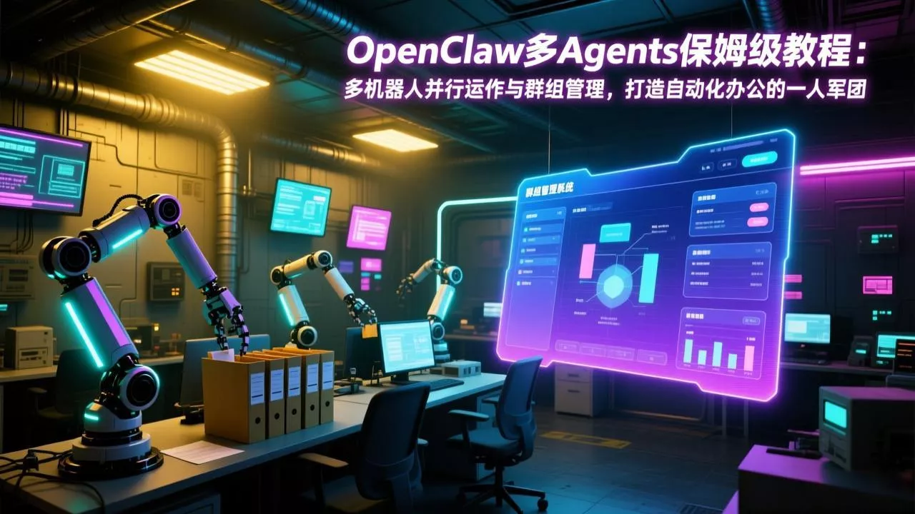 OpenClaw多Agents保姆级教程:多机器人并行运作与群组管理,打造自动化办公的一人军团 OpenClaw多Agents保姆级教程:多机器人并行运作与群组管理,打造自动化办公的一人军团
