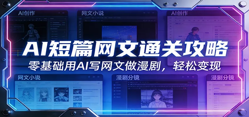 AI短篇网文通关攻略：零基础用AI写网文做漫剧，轻松变现 - 项目资源网
