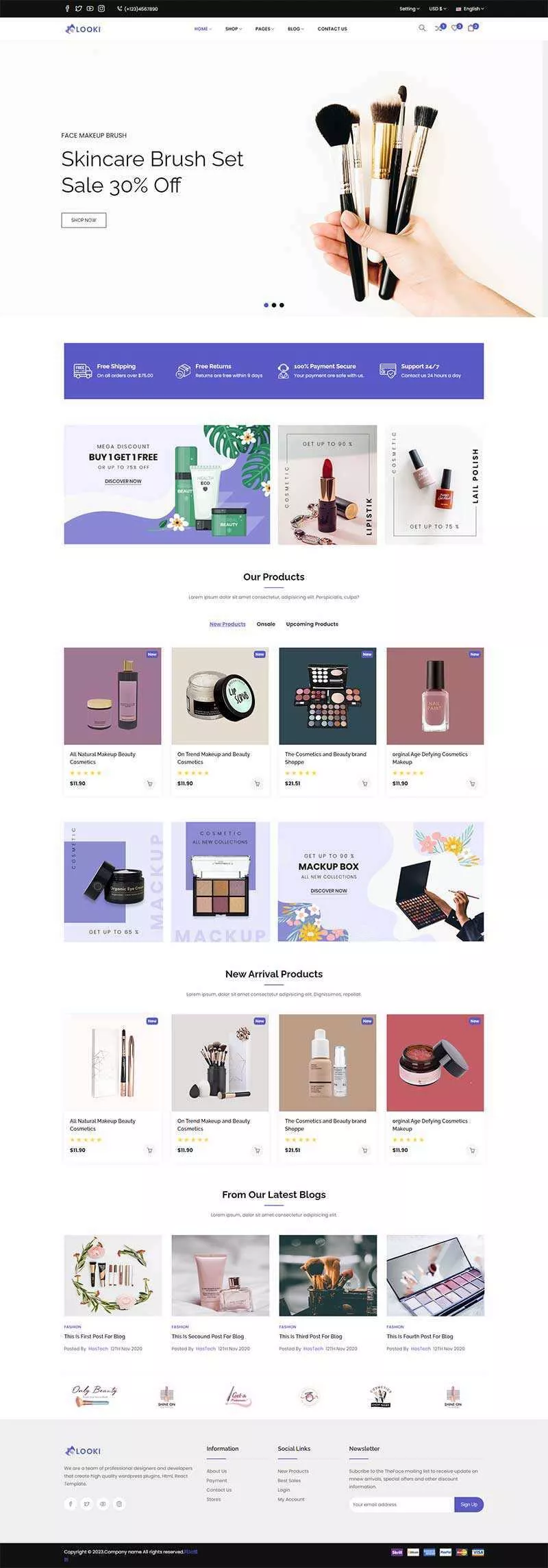 Bootstrap5美容化妆品电子商务html模板 - 项目资源网