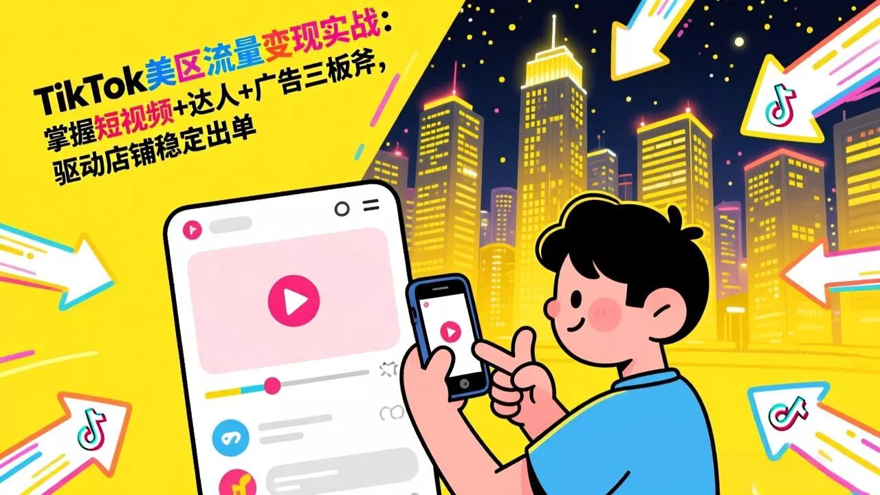 TikTok美区流量变现实战:掌握短视频+达人+广告三板斧,驱动店铺稳定出单 TikTok美区流量变现实战:掌握短视频+达人+广告三板斧,驱动店铺稳定出单