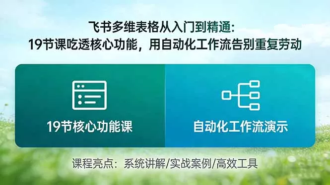 飞书多维表格从入门到精通:19节课吃透核心功能,用自动化工作流告别重复劳动 飞书多维表格从入门到精通:19节课吃透核心功能,用自动化工作流告别重复劳动
