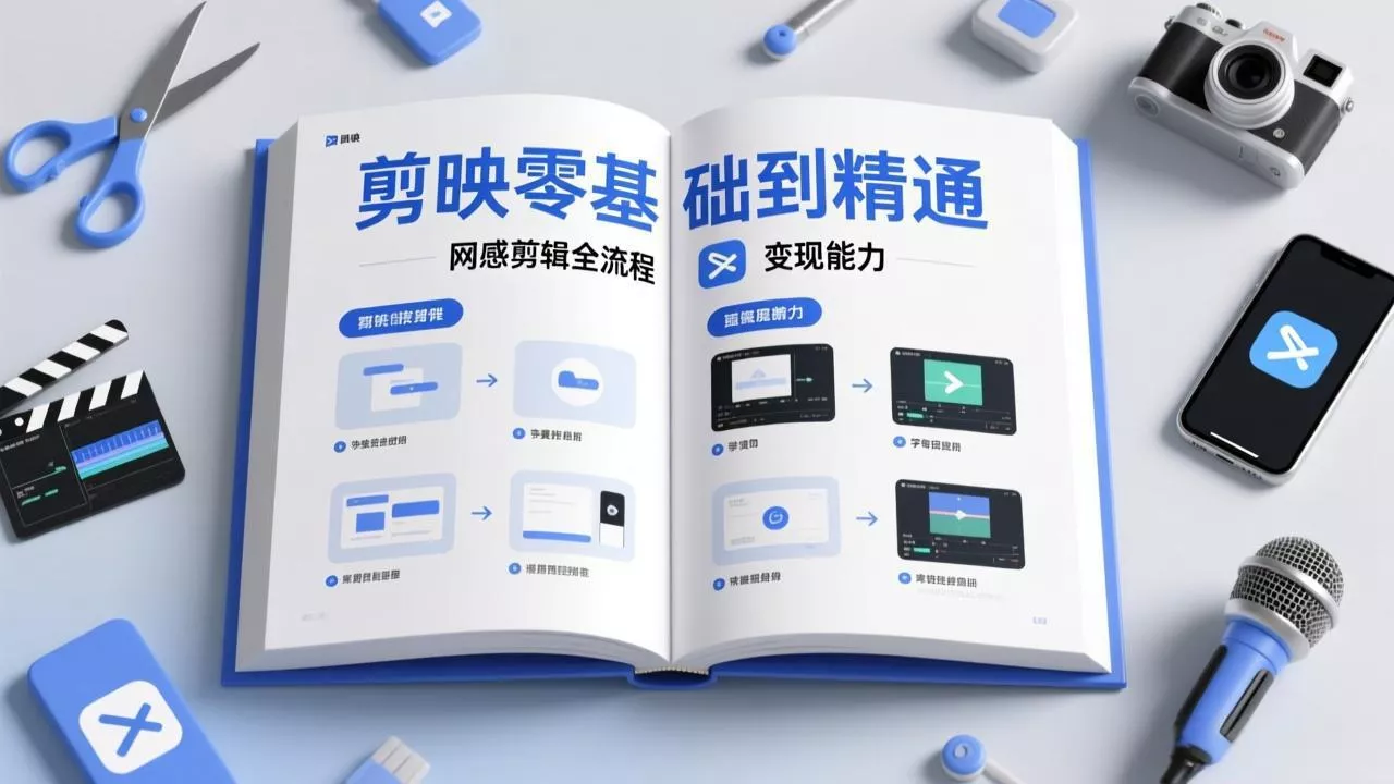 剪映零基础也能快速上手，从入门到精通掌握网感剪辑全流程，掌握能直接变现的剪辑能力 - 项目资源网