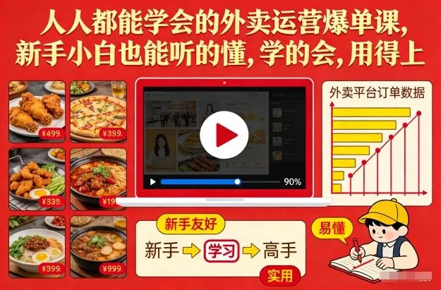 人人都能学会的外卖运营爆单课,新手小白也能听的懂,学的会,用得上 人人都能学会的外卖运营爆单课,新手小白也能听的懂,学的会,用得上