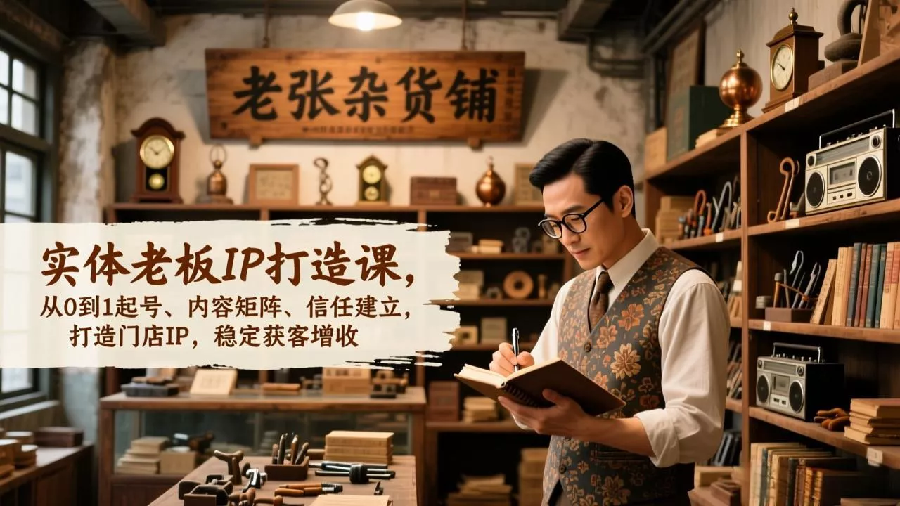 实体老板IP打造课,从0到1起号、内容矩阵、信任建立,打造门店IP,稳定获客增收 实体老板IP打造课,从0到1起号、内容矩阵、信任建立,打造门店IP,稳定获客增收