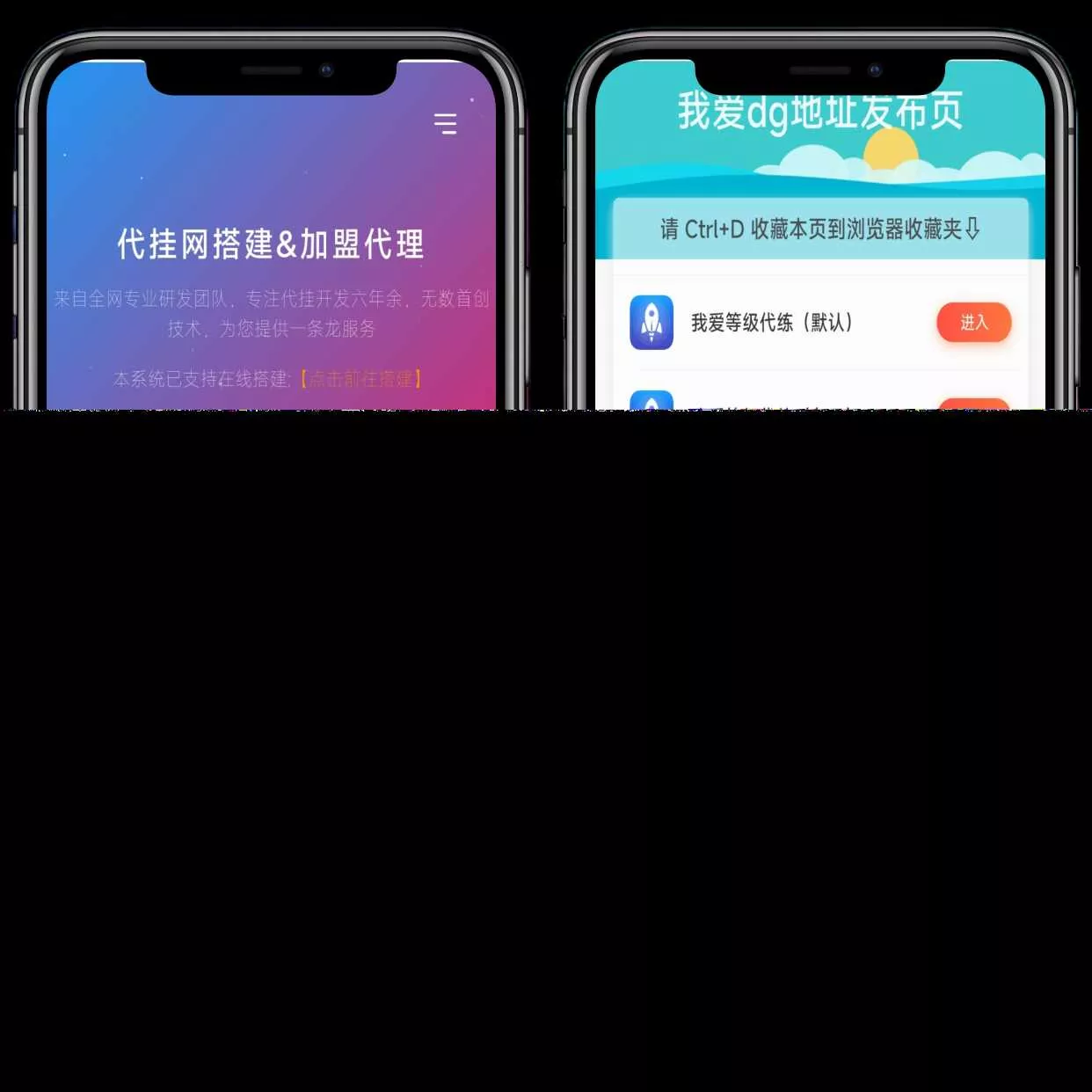 分享一款好看的D挂单页+加盟代理+网址发布页+app下载页 - 项目资源网