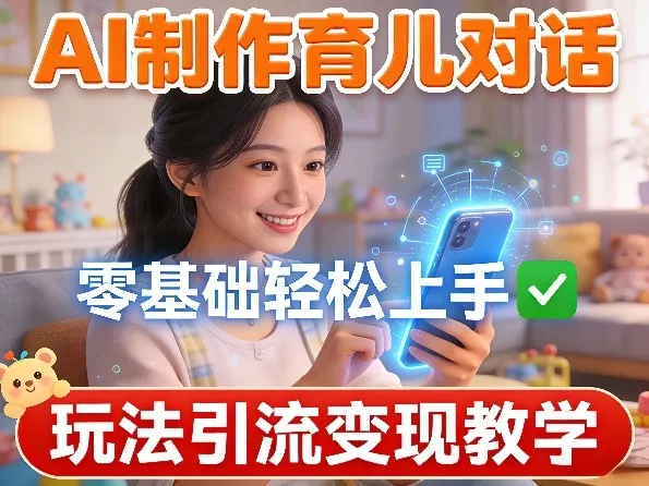 AI制作育儿对话,零基础轻松上手,玩法引流变现教学 AI制作育儿对话,零基础轻松上手,玩法引流变现教学