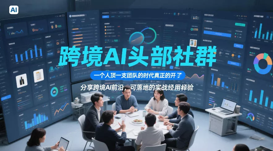 跨境AI头部社群,一个人顶一支团队的时代真正的开始了,分享跨境AI前沿,可落地的实战经验 跨境AI头部社群,一个人顶一支团队的时代真正的开始了,分享跨境AI前沿,可落地的实战经验