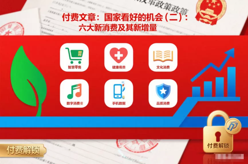 付费文章:国家看好的机会(二):六大新消费及其新增量 付费文章:国家看好的机会(二):六大新消费及其新增量