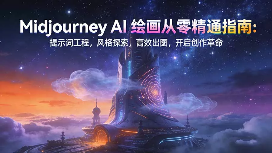 Midjourney AI绘画从零精通指南:提示词工程,风格探索,高效出图,开启创作革命 Midjourney AI绘画从零精通指南:提示词工程,风格探索,高效出图,开启创作革命
