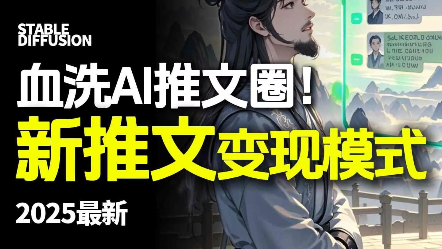 最新AI动态电影漫画小说推文,全流程实操教学,小白也能月入1W+