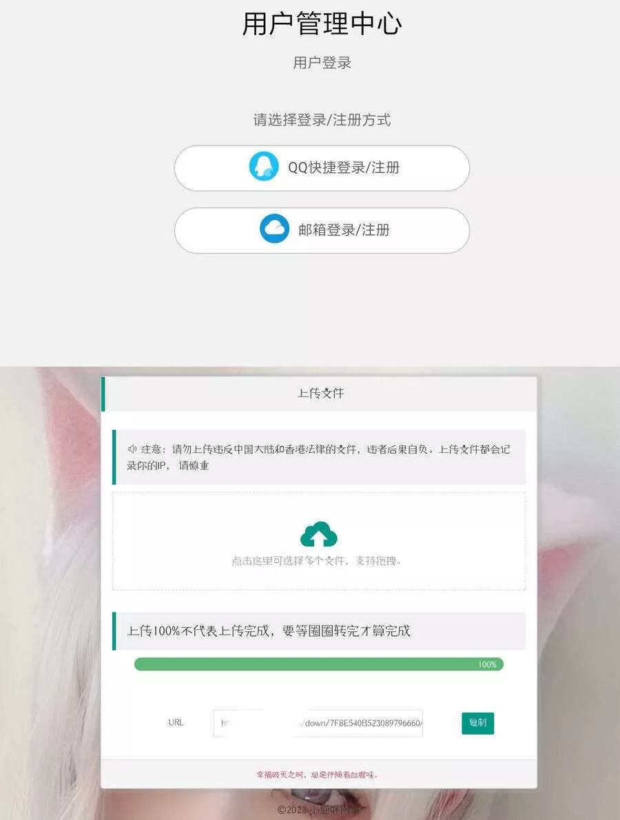 最新简洁网盘带后台的小猫咪网盘源码V1.5 - 项目资源网