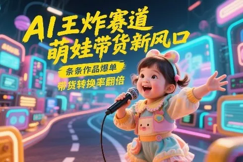 AI王炸赛道，萌娃带货新风口，条条作品爆单，带货转换率翻倍，核心逻辑拆解 - 项目资源网