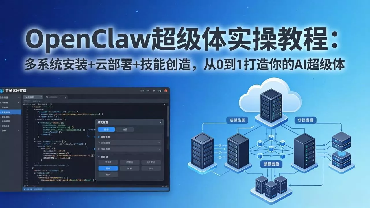 OpenClaw-小龙虾 超级体实操教程：多系统安装+云部署+技能创造，从0到1打造你的AI超级体 - 项目资源网