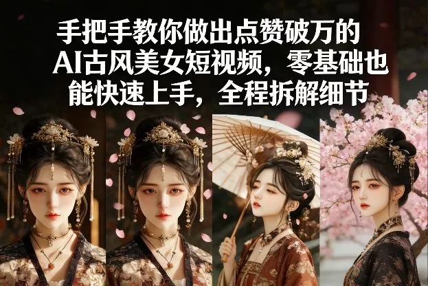 手把手教你做出点赞破万的AI古风美女短视频,零基础也能快速上手,全程拆解细节 手把手教你做出点赞破万的AI古风美女短视频,零基础也能快速上手,全程拆解细节