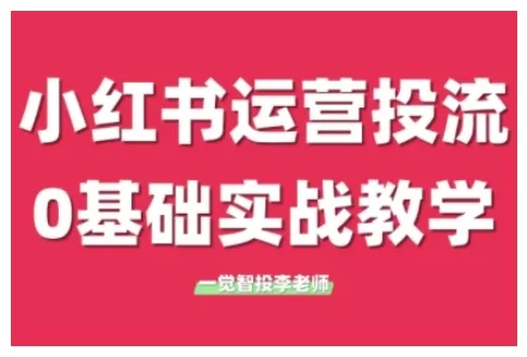 小红书运营投流，小红书广告投放从0到1的实战课，学完即可开始投放(更新26年) - 项目资源网