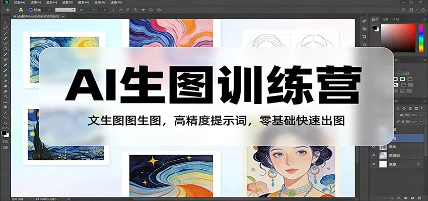 AI生图训练营：文生图图生图，高精度提示词，零基础快速出图 - 项目资源网
