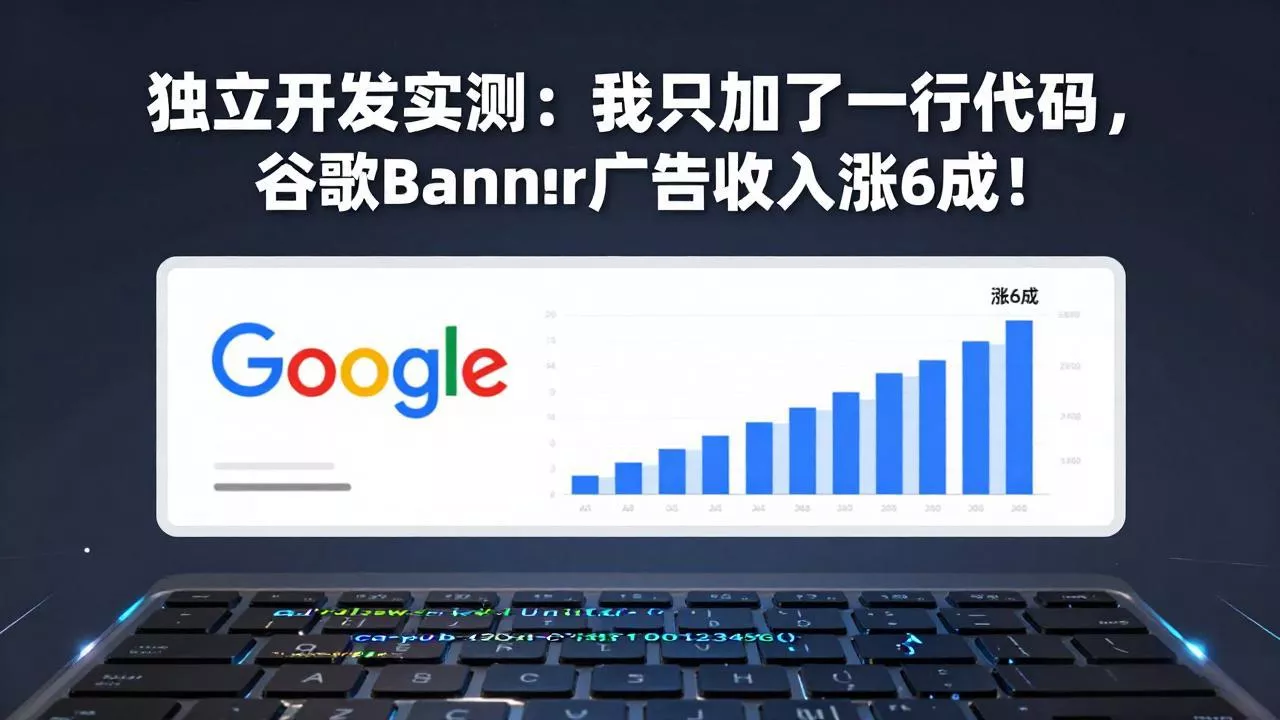 付费文章：独立开发实测：我只加了一行代码，谷歌Banner广告收入涨6成！ - 项目资源网