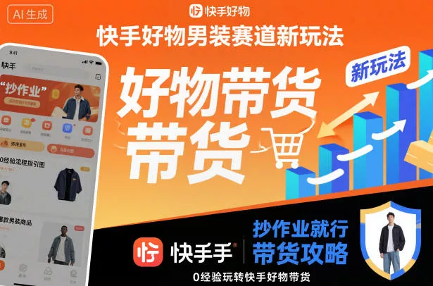 快手好物男装赛道新玩法，抄作业就行，0经验玩转快手好物带货 - 项目资源网